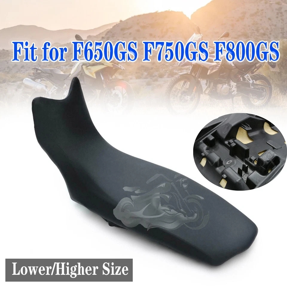 Asiento cojín delantero trasero de alto tamaño apto para 08-18 BMW F650GS F750GS F800GS Foto 1 de 4