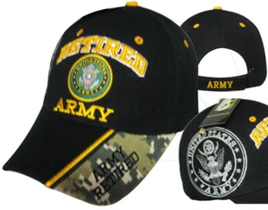 Officially Licensed Army Vet Veteran Retired ARMY Emblem black Cap Hat  - Bild 1 von 3