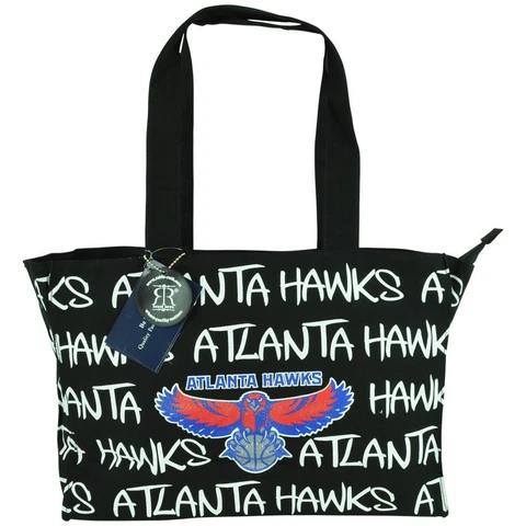NBA Robin Ruth Atlanta Hawks Medium Tote Hand Bag Glitter Women Ladies Purse Blk Cover