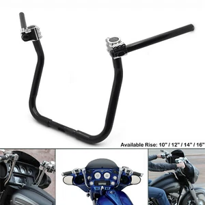 HongK Black 12" Pullback Handlebar For 86-20 HARLEY TOURING BATWING Bagger - Picture 1 of 7