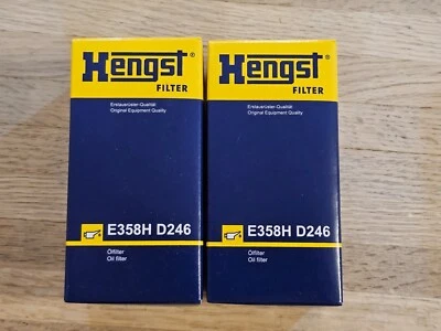LOTE DE DOS filtros de aceite de motor Hengst E358H D246 para Audi / Volkswagen seleccionados Foto 1 de 3