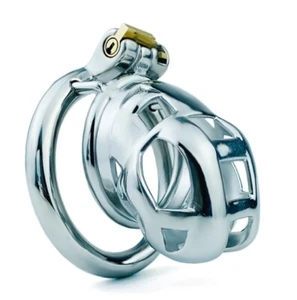 FRRK Male Men's Cuckold Lockdown SM Cobra Snake Penis Chastity Cage Circle Ring - Picture 1 of 6