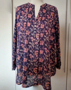 ✩Lovely *EAST with FABINDIA* Floral Oversize Hand Block Printed Tunic Top L✩ - Picture 1 of 6