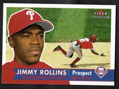 2001 Jimmy Rollins Fleer Tradition Baseball Prospect Rookie RC Phillies #377 - Image 1 of 2