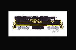Gateway Western GP38 #2001 11"x17" stampa opaca firmata Andy Fletcher - Foto 1 di 1