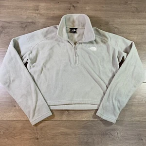 The North Face Glacier 1/4 Zip Cropped Fleece Medium M Pale Ice Gray Women - Picture 1 of 9