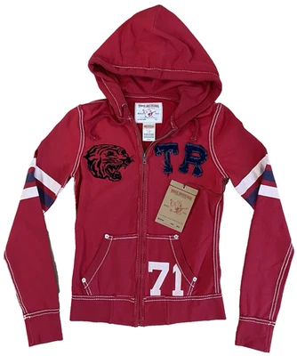 True Religion XS X-Small Zip-Up Hoodie Sweatshirt Made in USA $227.00 Y2K Women - Image 1 of 4