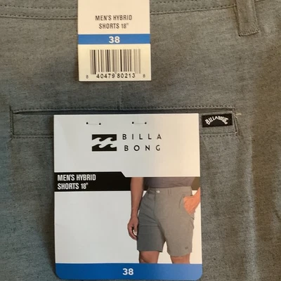 Billabong Men’s Hybrid Shorts 18” Size 38 Charcoal Gray - Image 1 of 3