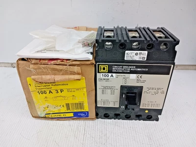 Novo Disjuntor Quadrado D 100 Amp 3 Pólos 600 VCA/250 VDC 25kA FHL36100 - Imagem 1 de 4