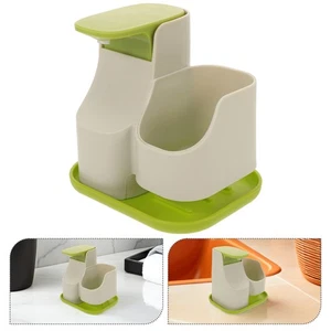 Sponge Holder Sink Organizer Tray Plastic Bathroom Soap Pump Bottle For Liquid - Picture 1 of 12