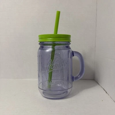 Taza de viaje con vaso de tarro de albañil aislado Aladdin 20 oz púrpura/verde Foto 1 de 2