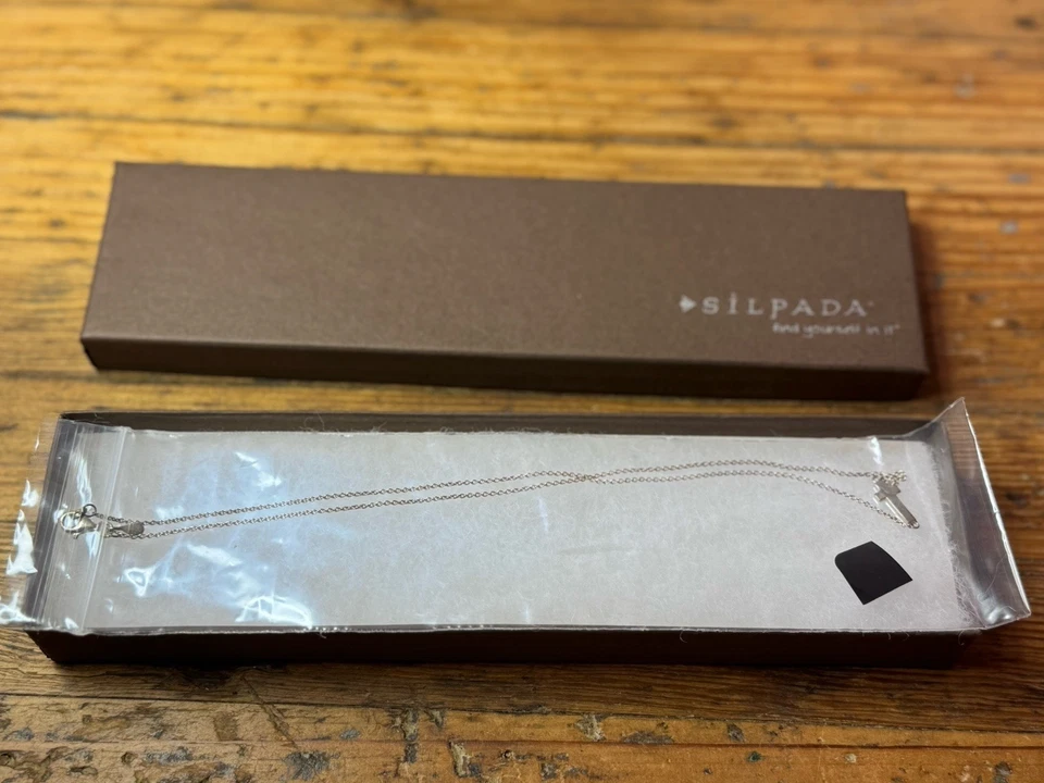 Silpada N2291 ‘simplex Cross' Sterling Silver Horizontal Cross Pendant Necklace