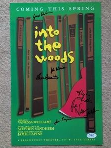 INTO THE WOODS Cast Signed Vanessa Williams Lapine McMartin Broadway Poster Card - Picture 1 of 10