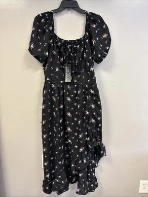 Vestido Floral Negro Oscuro Escarlata Talla 2XL NUEVO CON ETIQUETAS Foto 1 de 4