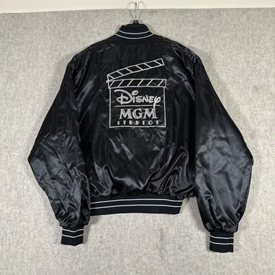 Винтажная атласная куртка MGM Studios Disney World размер XL? 80-е черные - Изображение 1 из 4