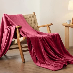 Luxury Fleece Throw Bed Blankets Reversible Mink Fleece Sofa bed Couch Throw - Picture 1 of 90