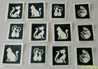 10 - 400 cat stencils mixed for etching on glass hobby present gift cattery