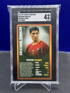 Cristiano Ronaldo 2004 Rookie Card Portogallo Top Trumps Euro RC Stars SGC 4 - Foto 1 di 2