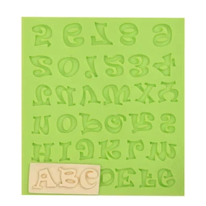 Alphabet Silicone Mould Letters Number Cake Decorating Fondant Icing Resin Funky - Picture 1 of 6