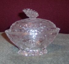 EUC 24% Lead Crystal Clear Madei n Taiwan Oval Cut Glass /  Butterfly Egg Shape