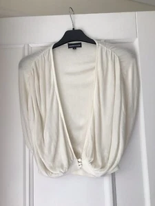 Warehouse Ivory Lightweight Sleeveless Bolero Shrug Size 8 - Picture 1 of 5