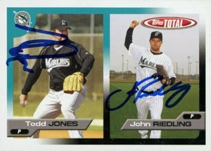 2005 Topps Total TODD JONES JOHN RIEDLING Signed Card autograph MARLINS AUTO - Picture 1 of 1
