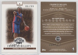 2007-08 Topps Triple Threads Sepia /99 Chauncey Billups #11