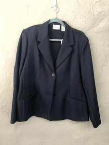 Alfred Dunner Blazer Navy Blue Color Women's Blazer Jacket 2 button Size 16 NWT - Picture 1 of 11