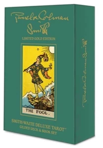 Smith Waite DELUXE Tarot Gildet DECK & Book SET LIMITED GOLD EDITION U.S. GAMES - Imagen 1 de 12
