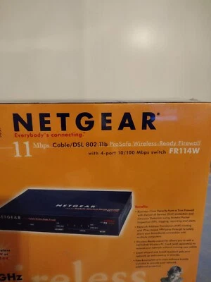 Sealed NETGEAR FR114W Pro Safe 802.11b Wireless-Ready Firewall 100 Mbps router - Image 1 of 4