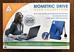 HDD Apricorn Aegis Bio A25-BIO-320 - Biometric Fingerprint Access Hard Drive - Picture 1 of 6