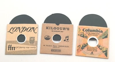 THE LITTLE BOOK CO Puppenhaus Miniatur Maßstab 1:12, 3 x Schallplatten 1920er