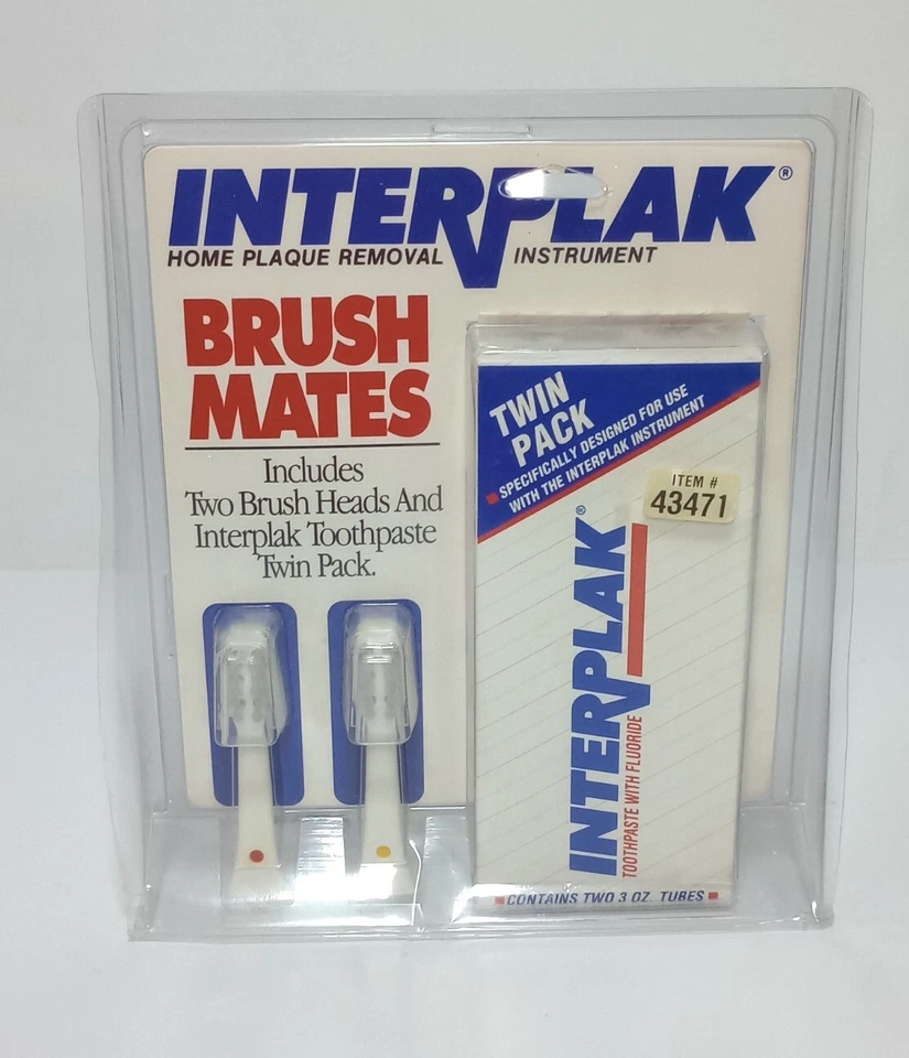 Vintage 1991 Interplak Replacement Brush Heads & Interplak Toothpaste NOS - Image 1 of 4