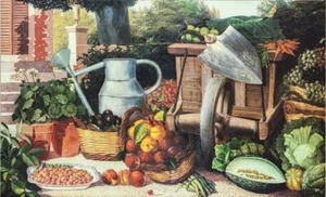 Garden Botanical Plants Fruits and Vegetables Antoine Stalla 36x24 in - Picture 1 of 4