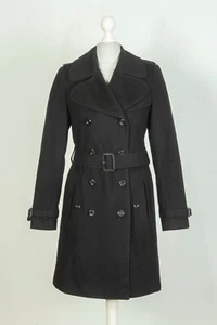 -Ladies Burberry London Double Breasted Belted Wool Coat Jacket Size UK 6 US 4 - Picture 1 of 12