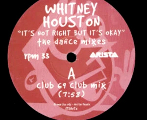 WHITNEY HOUSTON - ITS NOT RIGHT BUT ITS OKAY - 90S HOUSE 12” VINYL RECORD DJ - Picture 1 of 2