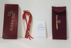Wallace Silversmiths 2004 TRAINS Candy Cane Ornament 24th Edition Gold Plated - Bild 1 von 2