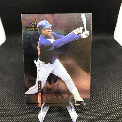 RARE ERROR WRONG BACK 1998 Pinnacle Plus #61 Geronimo Berroa - MIKE HAMPTON BACK - Image 1 of 2