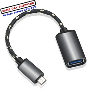Micro OTG Cable Male To Type-A Female Adapter Connector f Samsung Galaxy S7 Edge - Picture 1 of 1