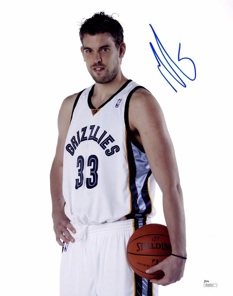 Foto firmada por Marc Gasol 11x14 certificado de autenticidad JSA autógrafo Grizzlies automático DPOY Lakers SP RC Foto 1 de 1