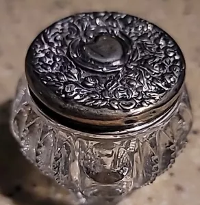Vintage Sterlingsilber Waschtischglas Reißverschluss geschnitten herzförmige Patrone - Bild 1 von 5