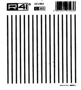 R41 C353 FOGLIO 12 X 12,5 cm TRASFERIBILI LINEE 1,57 X 96,5 - Imagen 1 de 1