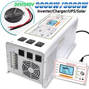 3000W 9000W Pure Sine Wave DC 24V to AC 240V Solar Power Inverter UPS Charger - Picture 1 of 6