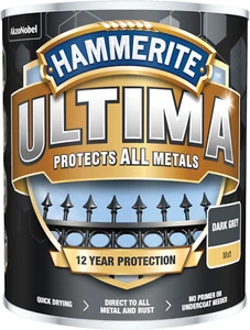 Hammerite Ultima Matt Metal Paint - 750ml - Dark Grey - Picture 1 of 1