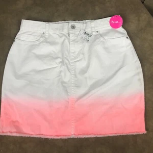 NEW GIRLS SIZE 16 OMBRE MINI SKIRT read description WHITE TO PINK   MS-4 - Picture 1 of 7