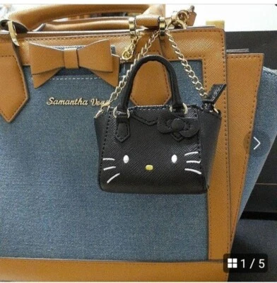 Hello Kitty x Samantha Vega Sanrio Collaboration Mini Mini Bag Charm Black USED - Image 1 of 4