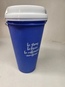 Tumbler Travel Coffee Cups 16 ounces take it to go logo Be Caffeinated 2 Pack - Picture 1 of 3