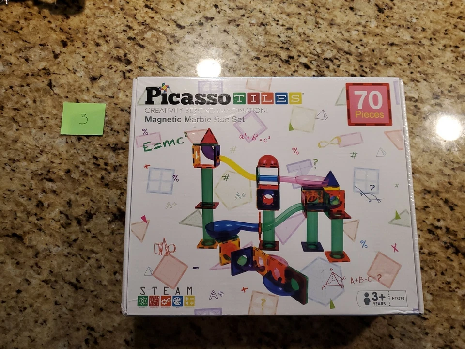 PicassoTiles Marble Run Race Track Tiles Magnet Building Block PTG70
