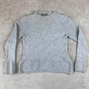 Banana Republic Sweater Womens Petite Small Gray Merino Wool Alpaca Mock Neck - Picture 1 of 11