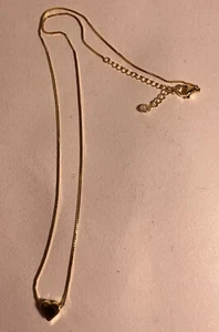Necklace Gold Tone Heart 18” Adjustable Women Girls Fast Shipping - Picture 1 of 7